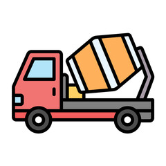 Canvas Print - Conscrete Mixer Truck Icon