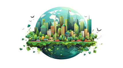 world environment day, green city on earth, globe, earth day, green city, Generative ai