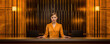 © Michal - woman receptionist in luxury hotel. wide banner,