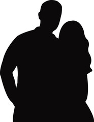 Canvas Print - a couple body silhouette vector