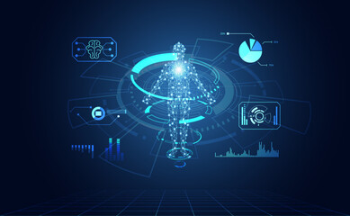 Wall Mural - abstract, healthcare, innovation, medical research, concept, dna, medical icon gene editing technolo