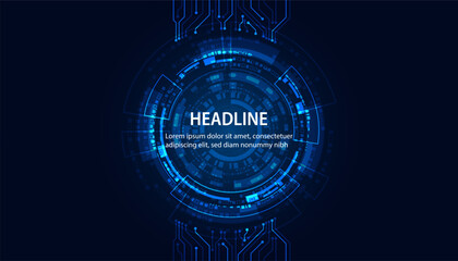 Wall Mural - abstract circle circuit board speed futuristic modern on blue background for entering topics and inf