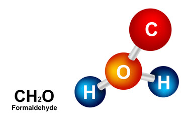 Wall Mural - Molecular formula of formaldehyde isolated