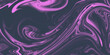 Trendy background with liquid texture in grey black colors with neon pink accent. Liquid wave flow of paint or smoke for banner, flyer, cover or placard in trendy acid rave style. Optical illusion
