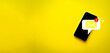 © Pakorn - Email notification,Reminder,incoming message,Social Network concept.,New email on the smartphone screen over yellow background with copyspace concept for business,technology,marketing,communication.