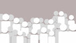 Vector flat group of people. Avatar, user profile, person icon, gender neutral silhouette, profile picture. Suitable for social media profiles, icons, screensavers and as a template