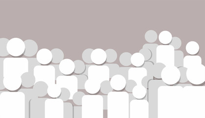 Vector flat group of people. Avatar, user profile, person icon, gender neutral silhouette, profile picture. Suitable for social media profiles, icons, screensavers and as a template