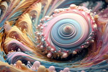 Aufkleber - An abstract Eris with swirling geometric patterns and soft pastel colors, evoking a sense of tranquility and serenity in the cosmic expanse. Generative AI technology