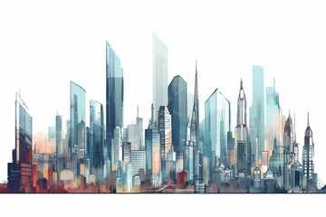 Wall Mural - panorama city illustration material