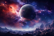 Picture Fictional Space: Swirling Nebulas, Distant Stars, Alien Planets