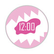 © Giselle - Reloj digital circular. Ilustración. Diseño de reloj vectorial