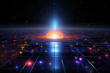 Wall Mural - orbit of universe colourful abstract background. generative ai