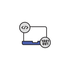 Coding icon design with white background stock illustration