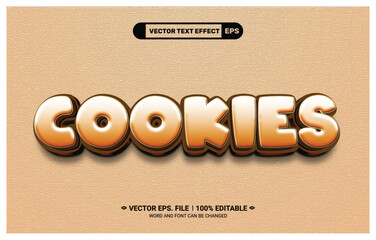 Wall Mural - Cookies editable vector text style effect