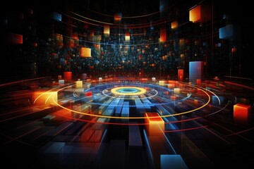 Wall Mural - orbit of universe colourful abstract background. generative ai