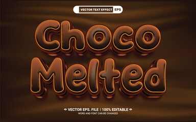 Wall Mural - Choco melted editable 3d vector text effect