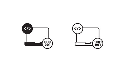 Coding icon design with white background stock illustration
