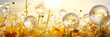 Seifenblasen auf einer Sommerwiese. Generiert mit KI