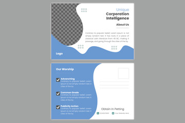  Corporate postcard design template . 