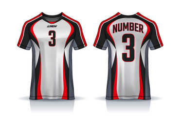 t-shirt sport design template, Soccer jersey mockup for football club. uniform front and back view.	