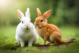 Fototapeta Zwierzęta - rabbit in the grass