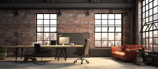 Canvas Print - loft style office interior