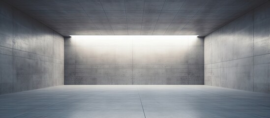 Canvas Print - Empty concrete room with ceiling lighting illustration