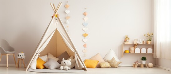 Aufkleber - Children s room with toys and a play tent