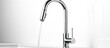 Kitchen faucet with swivel spout and single handle Chrome bar water mixer with single lever Stainless steel sink tap with dispenser sprayer isolated on white