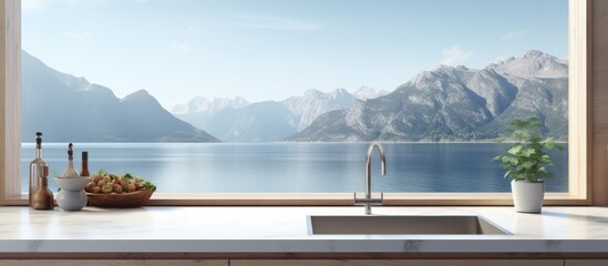 Wall Mural - Contemporary window view of kitchen