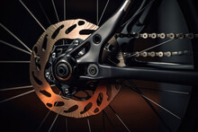 Bicycle Disc Brakes In Exquisite Detail - Explore The Essence Of Meticulous Engineering As This Captivating Image Reveals A Close-up View Of Bicycle Disc Brakes.