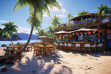 Tropical Paradise With Beach Bar