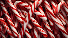 Christmas White And Red Candy Canes Background
