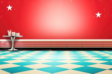 Retro Diner themed background large copy space - stock picture backdrop