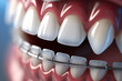 Ai generated concept of healthy teeth medically accurate image demonstrating the placement of white crown dental implant