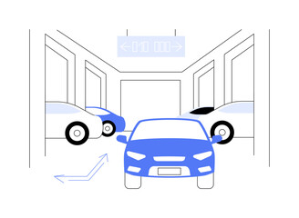 Sticker - Parking guidance system abstract concept vector illustration.