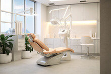 Generative AI Picture Of Equipped Dental Clinic With A Modern Seat And Tools Dentist Specialist Concept