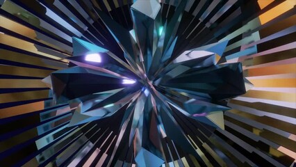 Wall Mural - abstract background 3d animation shiny futuristic composition made of geometric elements transforms 
