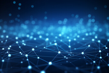 Generative ai collage image picture of connected lines on cosmic background data network concept
