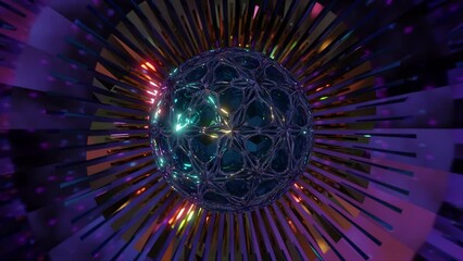 Wall Mural - abstract background 3d animation shiny futuristic composition made of geometric elements transforms 
