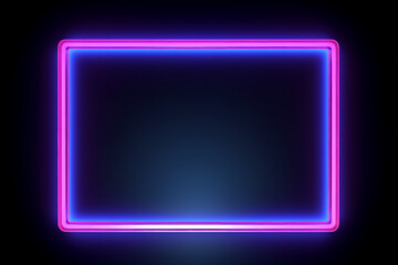 Generative ai collage image picture of neon rectangle box with neon lights for advertising