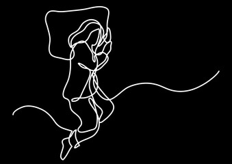 Wall Mural - continuous line drawing vector illustration with fully editable stroke of mental health awareness de