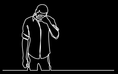 Wall Mural - continuous line drawing vector illustration with fully editable stroke of mental health awareness de