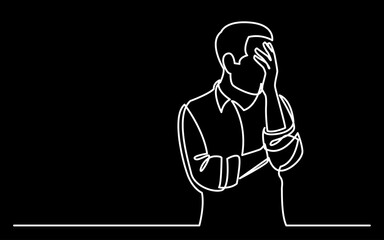 Wall Mural - continuous line drawing vector illustration with fully editable stroke of mental health awareness de