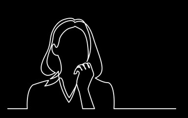 Wall Mural - continuous line drawing vector illustration with fully editable stroke of mental health awareness de