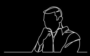 Wall Mural - continuous line drawing vector illustration with fully editable stroke of mental health awareness de