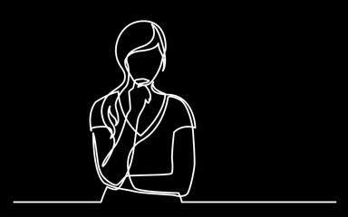 Wall Mural - continuous line drawing vector illustration with fully editable stroke of mental health awareness de