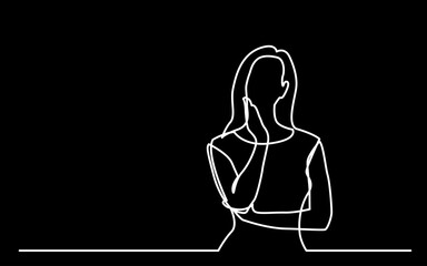 Wall Mural - continuous line drawing vector illustration with fully editable stroke of mental health awareness de