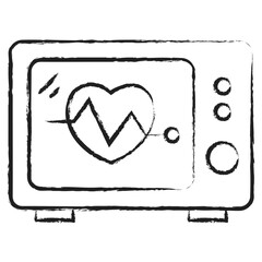 Wall Mural - Hand drawn Cardiogram icon