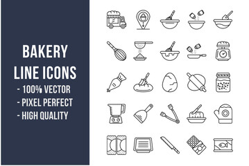  Bakery Line Icons